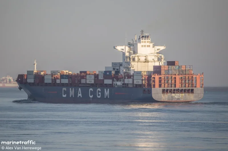 The French ship CMA CGM Kribi has left the Strait of Hormuz