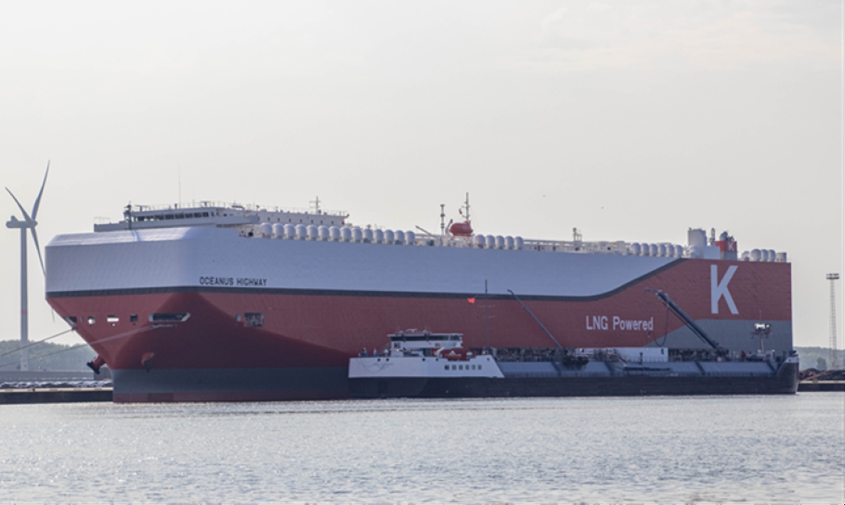 “K” LINE Starts Continued Use of Bio-LNG Fuel for Car Carriers