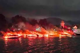 Thailand : Pre-dawn fire at Phuket's Chalong Bay pier destroys 22 speedboats