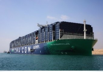 Suez Canal: Transit the CMA CGM GRAND PALAIS, the newest and largest eco-friendly container ship,
