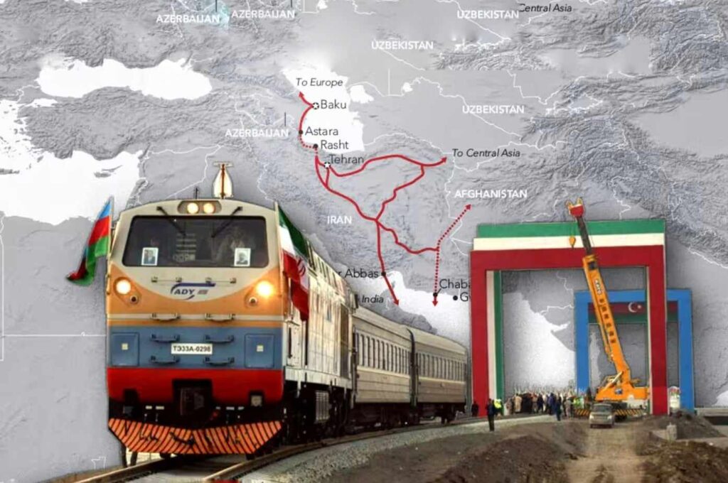 Iran Russia determined to implement the North-South Corridor Mariitime Tickers.jpg