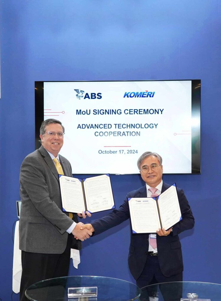 ABS and KOMERI Sign Agreement to Advance Maritime Tech Maritime Tickers